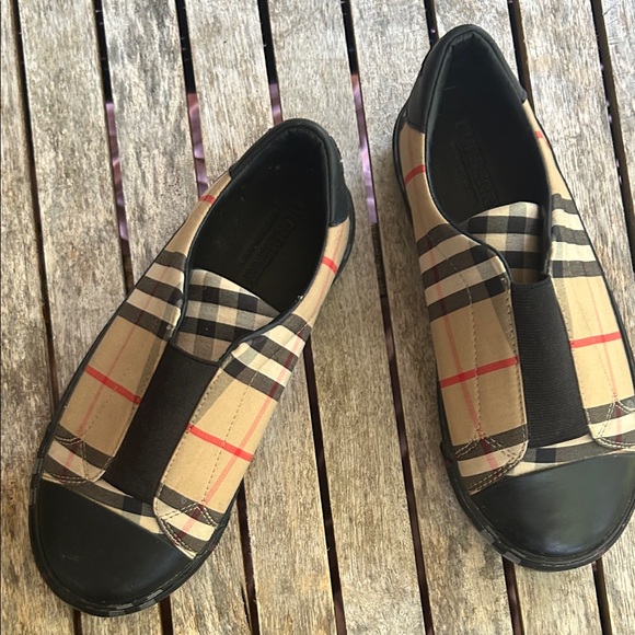 Burberry Other - Burberry Kids Checkered Tan and Black Sneakers
